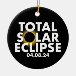 Anpassbare Eclipse 2024 Keramik Ornament