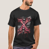 Anpassbare Edgy Graffiti Monogram Letter "X" T-Shirt (Vorderseite)