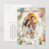 Anpassbare 🐇 Egg-ziiting Snapshot Greetings Feiertagspostkarte (Vorne/Hinten)