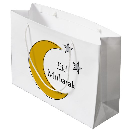 Anpassbare Eid-Geschenktasche Große Geschenktüte (Rückseite Schrägansicht)