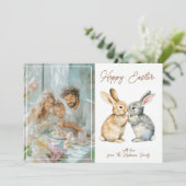 Anpassbare 🐇 Eierstra Niedlich Hoppy Oaster Feiertagskarte (Stehend Vorderseite)
