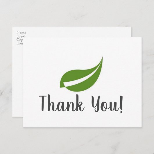 Anpassbare einfache Shaklee Vielen Dank Postcard Postkarte (Vorne/Hinten)