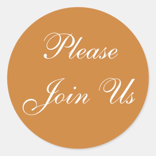 Anpassbare Einladung Bronze Runder Aufkleber (Vorderseite)