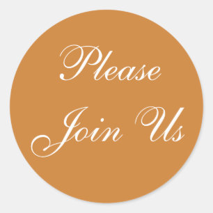 Anpassbare Einladung Bronze Runder Aufkleber
