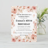 Anpassbare Einladung zur Floral-Gartenparty (Stehend Vorderseite)
