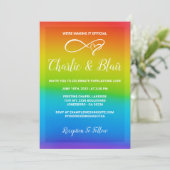 Anpassbare Einladungen für Rainbow-Hochzeiten (Stehend Vorderseite)