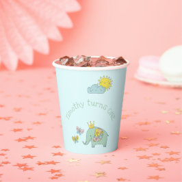 Anpassbare Elefanten und Schmetterlinge zum Geburt Pappbecher