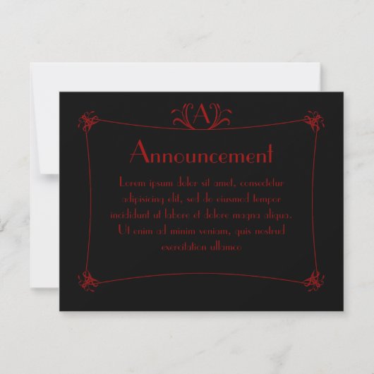 Anpassbare Elegangrenze mit Monogramm Ankündigung (Vorderseite)