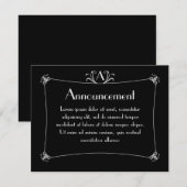 Anpassbare Elegangrenze mit Monogramm Ankündigung (Vorne/Hinten)
