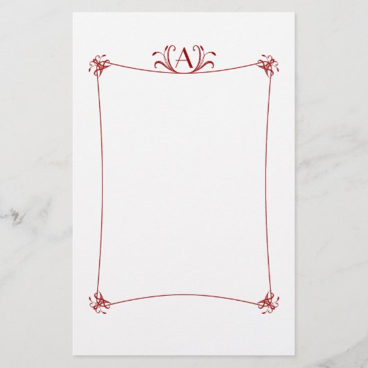 Anpassbare Elegangrenze mit Monogramm Briefpapier (Vorderseite)