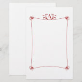 Anpassbare Elegangrenze mit Monogramm Briefpapier (Vorne/Hinten)