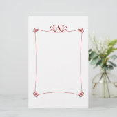Anpassbare Elegangrenze mit Monogramm Briefpapier (Stehend Vorderseite)