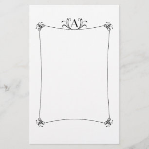 Anpassbare Elegangrenze mit Monogramm Briefpapier