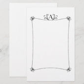 Anpassbare Elegangrenze mit Monogramm Briefpapier (Vorne/Hinten)