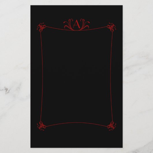 Anpassbare Elegangrenze mit Monogramm Briefpapier (Vorderseite)