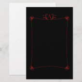 Anpassbare Elegangrenze mit Monogramm Briefpapier (Vorne/Hinten)