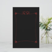 Anpassbare Elegangrenze mit Monogramm Briefpapier (Stehend Vorderseite)