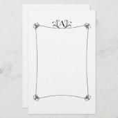 Anpassbare Elegangrenze mit Monogramm Briefpapier (Vorne/Hinten)