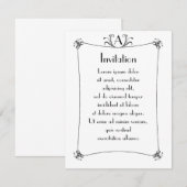 Anpassbare Elegangrenze mit Monogramm Einladung (Vorne/Hinten)