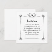 Anpassbare Elegangrenze mit Monogramm Einladung (Vorne/Hinten)