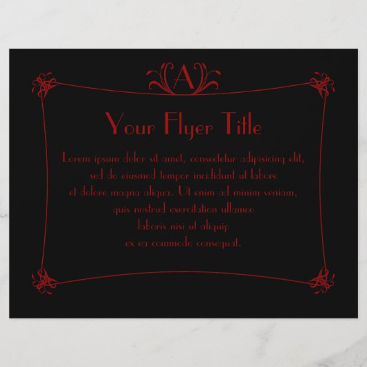 Anpassbare Elegangrenze mit Monogramm Flyer (Vorne)