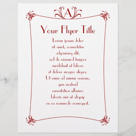 Anpassbare Elegangrenze mit Monogramm Flyer (Vorne)