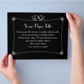 Anpassbare Elegangrenze mit Monogramm Flyer (Hand)