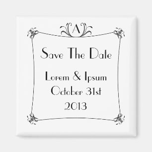 Anpassbare Elegangrenze mit Monogramm Magnet