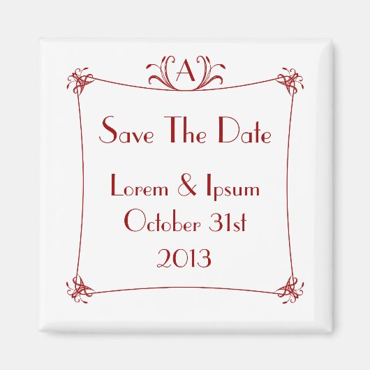 Anpassbare Elegangrenze mit Monogramm Magnet (Vorne)