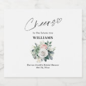 Anpassbare Elegant-Eukalyptus-Cheers Schaumweinetikett (Einzelnes Label)