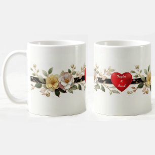 Anpassbare elegante Blumenherz-Kaffeetasse Kaffeetasse