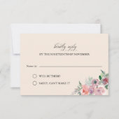 Anpassbare Elegante Lavendel Blush Hochzeit RSVP Karte (Vorderseite)