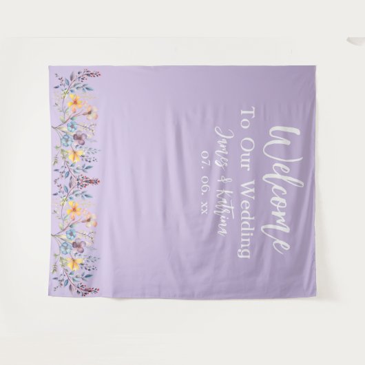 Anpassbare elegante Lavendelkulisse Wandteppich (Vorderseite (Horizontal))