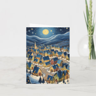 Anpassbare elegante Sternennacht-Weihnachtskunst Karte