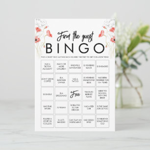 Anpassbare elegante Wildblumen-Bingo-Spielkarte Einladung