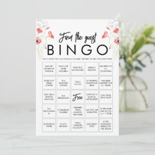 Anpassbare elegante Wildblumen-Bingo-Spielkarte Einladung