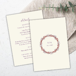 Anpassbare elegante Wraath-Hochzeitskarte Begleitkarte