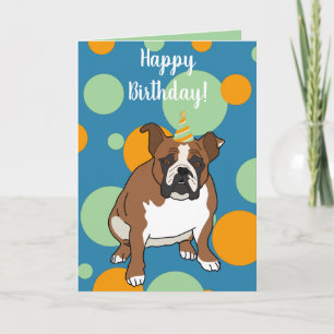 Anpassbare Englische Bulldogge Geburtstag Karte