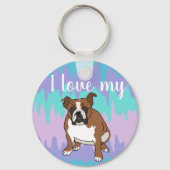 Anpassbare Englische Bulldotin Schlüsselanhänger (Vorderseite)