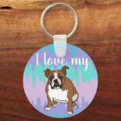 Anpassbare Englische Bulldotin Schlüsselanhänger (Vorderseite)