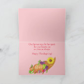 Anpassbare Erntedank-Cornucopia-Karte Karte (Innenseite)