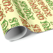 Anpassbare Extravagante Merry Xmas Geschenkpapier (Rolleneckpunkt)