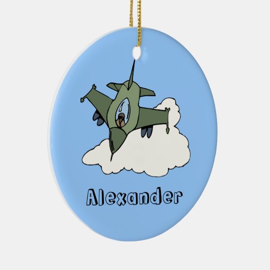 Anpassbare F16-Falkendesign Keramik Ornament (Rechts)