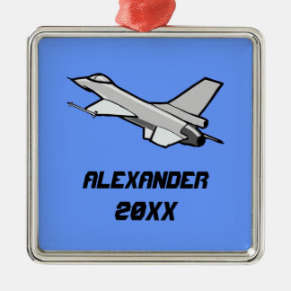 Anpassbare F16-Falkendesign Silbernes Ornament