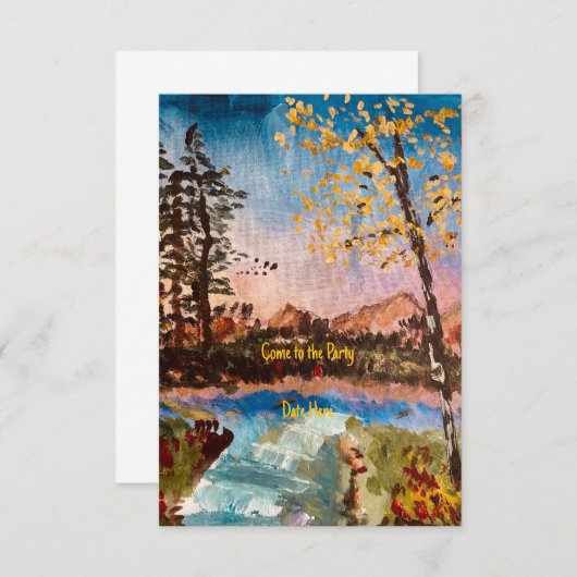 Anpassbare Fall-Party Einladung oder Rett des Da (Vorne/Hinten)