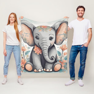 Anpassbare fantastische Baby-Elefanten-Flanelldeck Fleecedecke