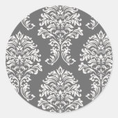 Anpassbare FarbDamaskus Runder Aufkleber (Vorderseite)