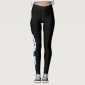 Anpassbare Farbe Israel Karte israelisches Flaggen Leggings (Vorderseite)