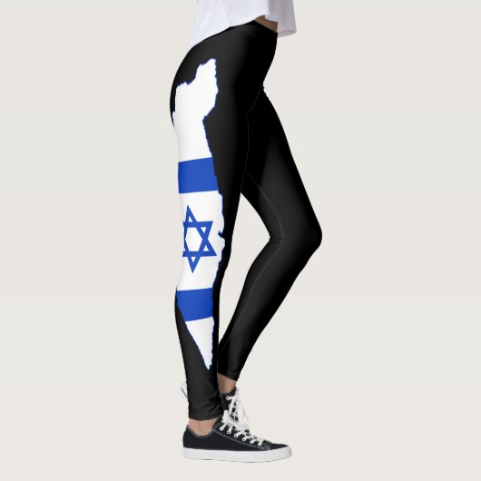 Anpassbare Farbe Israel Karte israelisches Flaggen Leggings (Rechts)