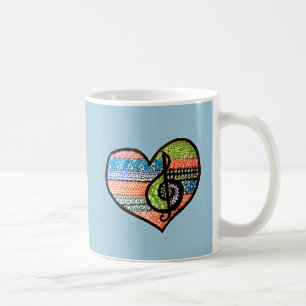 Anpassbare Farben Musik Liebhaber Herz Kaffeetasse
